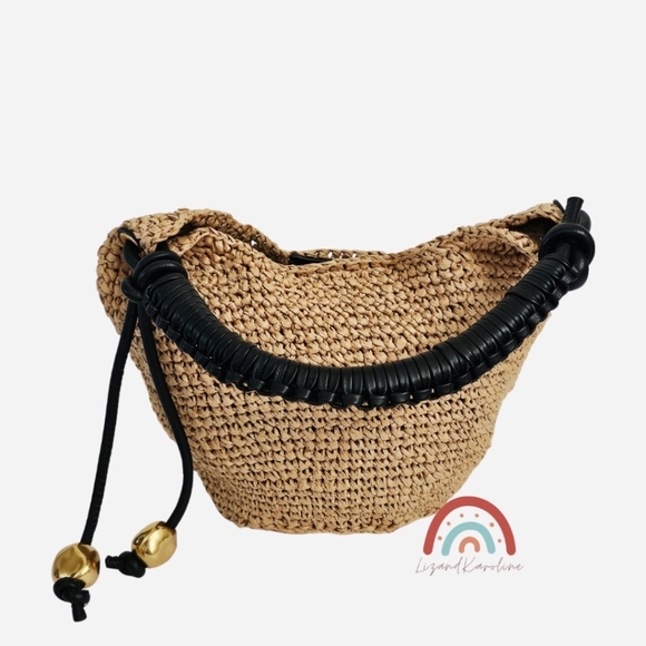 New! Madewell The Camren Mini Bag in Crochet Straw Leather Trim NWOT - Picture 8 of 13